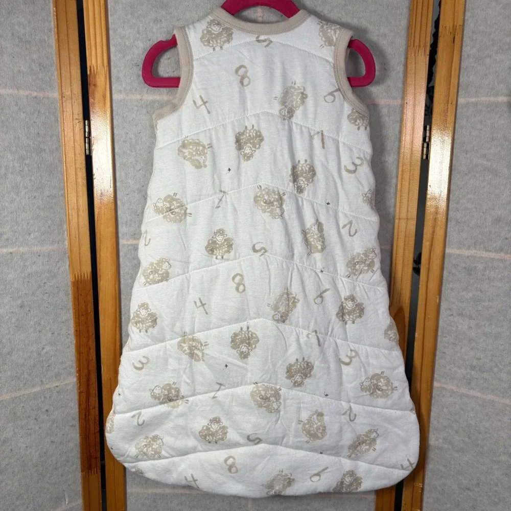 Burt's Bees‎ Baby Beekeeper Sleep Sack S White Tan Sheep Organic Cotton Quilted